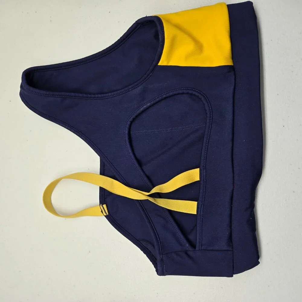 Gymshark Women Sports Bra‎ Small Navy Blue Wireless One Shoulder Pullover